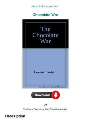 eBooks PDF Chocolate War