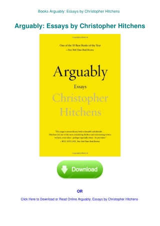 Books  Arguably Essays by Christopher Hitchens