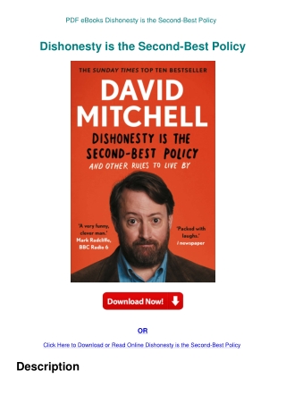 PDF eBooks Dishonesty is the Second-Best Policy