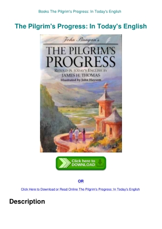 Books  The Pilgrim's Progress In Today's English