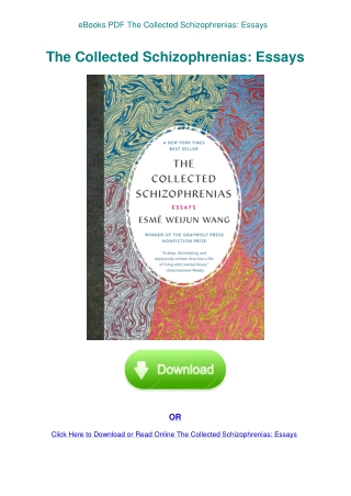 eBooks PDF The Collected Schizophrenias Essays