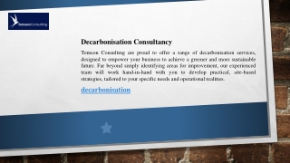 Effective decarbonisation strategies for a sustainable future