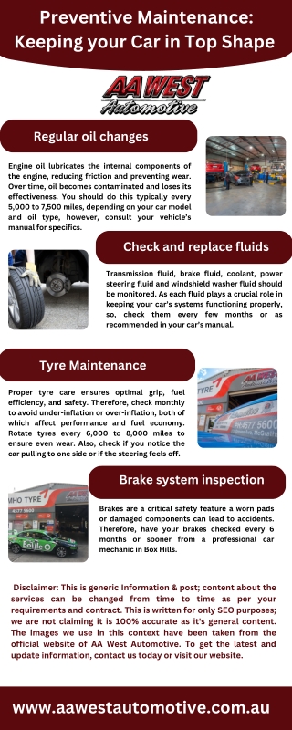 Preventive Maintenance Keeping your Car in Top Shape