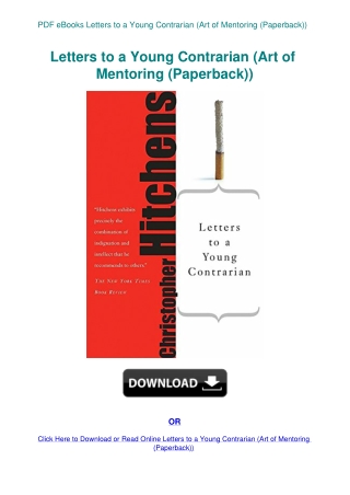 PDF eBooks Letters to a Young Contrarian (Art of Mentoring (Paperback))