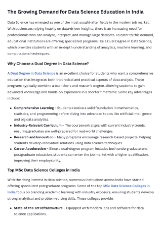 The Growing Demand for Data Science Education in India
