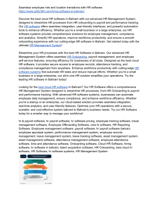 Cloud HR Software for Bahrain Businesses