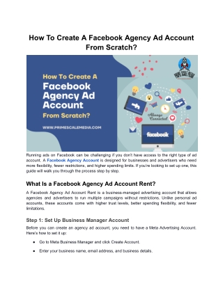 How To Create A Facebook Agency Ad Account From Scratch