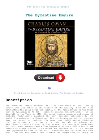 PDF Books The Byzantine Empire