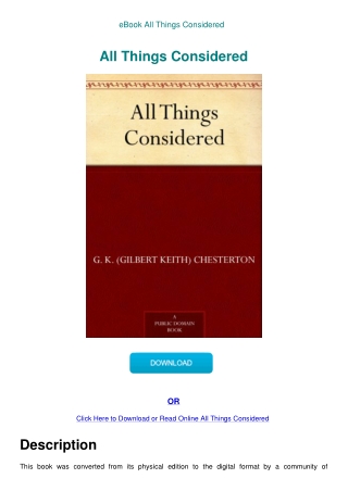 eBook All Things Considered
