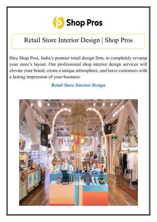 Retail Store Interior Design | Shop Pros