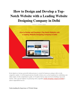 How to Design and Develop a Top-Notch Website
