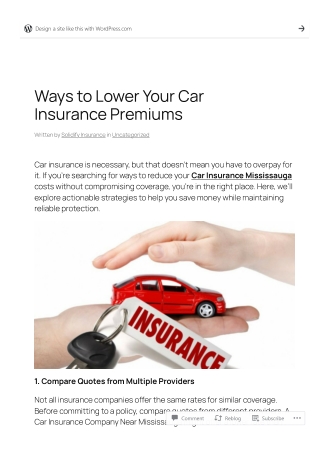 Ways to Lower Your Car Insurance Premiums