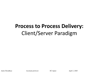 Client Server Paradigm