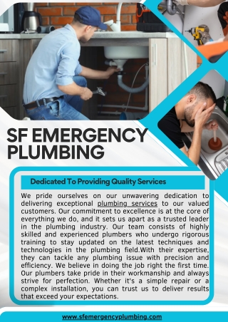 247 Plumbing & Drain Cleaning Services  Bay Area San Francisco