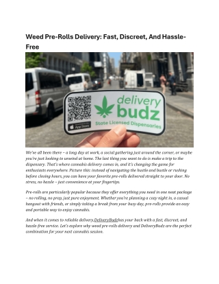 Weed Pre Rolls Delivery