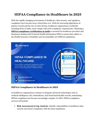 HIPAA Compliance in Healthcare in 2025  for India (1) (1)