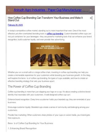 Coffee Cup Branding: A Strategic Marketing Tool for Your Business