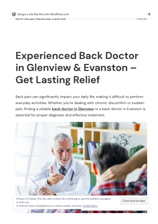 Experienced Back Doctor in Glenview & Evanston – Get Lasting Relief
