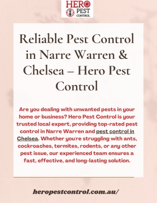 Expert Pest Control in Narre Warren & Chelsea – Hero Pest Control