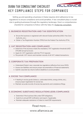 Dubai Tax Consultant Checklist Key Compliance Steps for Companies
