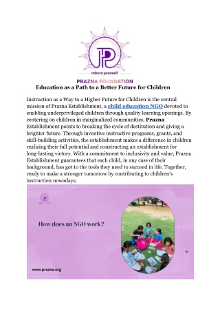 How Support Learning and Growth for Child Education NGO