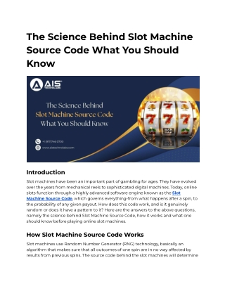 The Science Behind Slot Machine Source Code What You Should Know