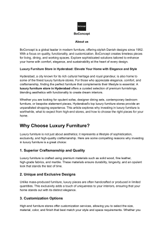 Luxury Furniture Store In Hyderabad