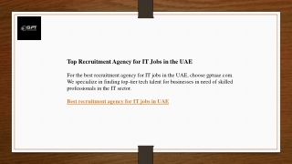 Top Recruitment Agency for IT Jobs in the UAE