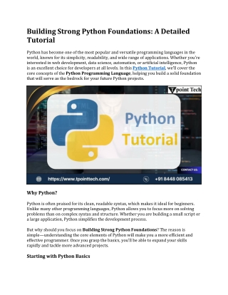 Python Tutorial  - Tpoint Tech
