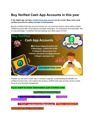 Buy Verified Cash App Accounts in this year