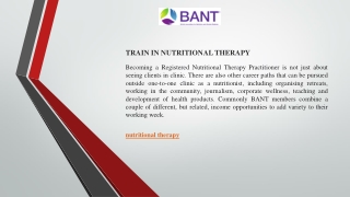 Expert nutritional therapy to improve your health