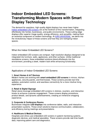 Indoor Embedded LED Screen