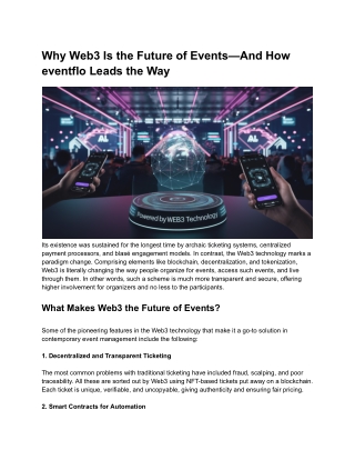 Why Web3 Is the Future of Events—And How eventflo Leads the Way