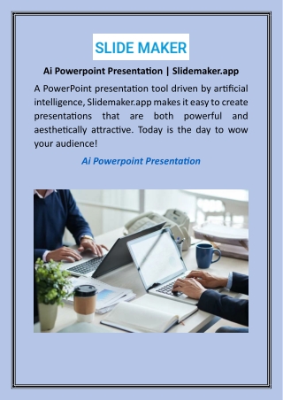 Ai Powerpoint Presentation | Slidemaker.app