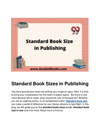 Standard Book Size in Publishing