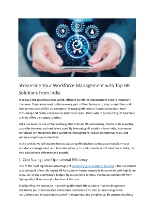 Streamline Your Workforce Management with Top HR Solutions from India