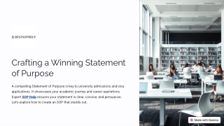 Crafting a Winning Statement  of Purpose