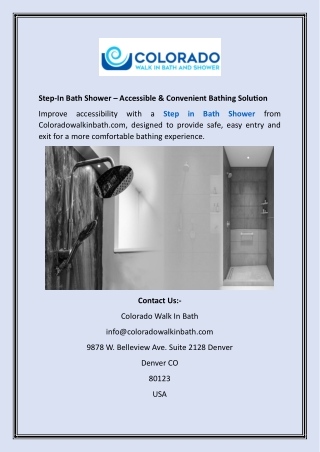 Step-In Bath Shower – Accessible & Convenient Bathing Solution