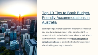 Top 10 Tips to Book Budget-Friendly Accommodations in Australia
