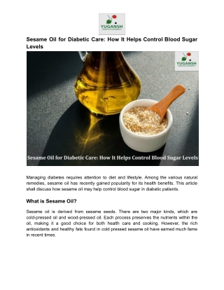 Sesame Oil for Diabetic Care_ How It Helps Control Blood Sugar Levels