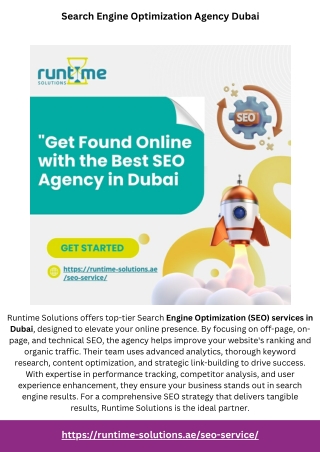 Search Engine Optimization Agency Dubai