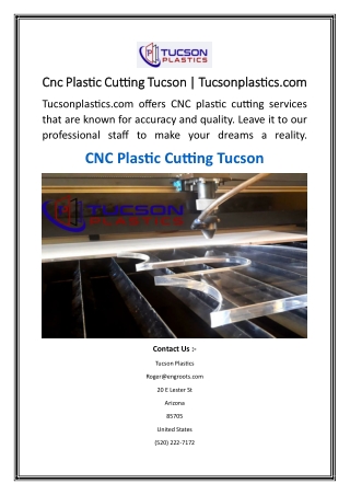 Cnc Plastic Cutting Tucson  Tucsonplastics.com