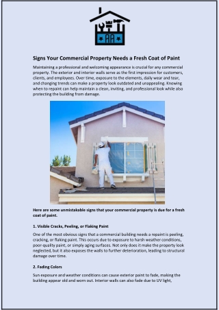 Signs Your Commercial Property Needs a Fresh Coat of Paint