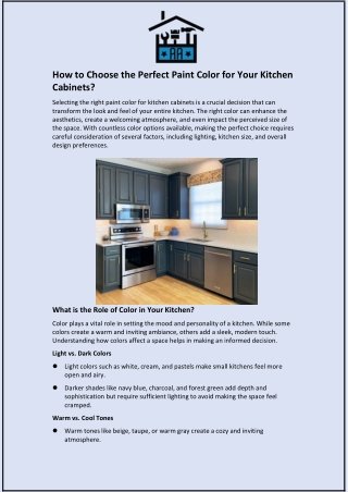 How to Choose the Perfect Paint Color for Your Kitchen Cabinets?