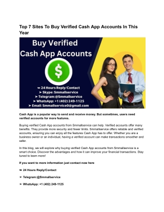 Top 7 Sites To Buy Verified Cash App Accounts In This Year