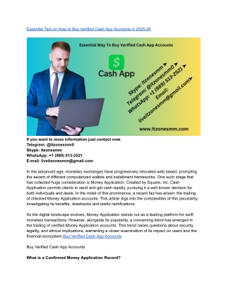 Essential Tips on How to Buy Verified Cash App Accounts in 2025-26