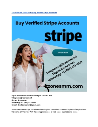 The Ultimate Guide to Buying Verified Stripe Accounts