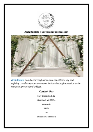 Arch Rentals  Easybreezybashco