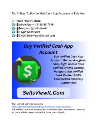 Top 7 Sites To Buy Verified Cash App Accounts In This Year