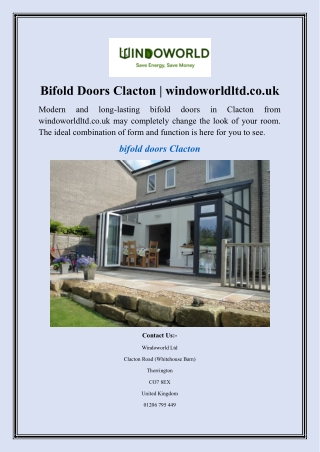 Bifold Doors Clacton  windoworldltd.co.uk
